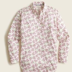J.Crew Relaxed-Fit Lightweight Cotton Shirt In Whisper Peach Berry-Size 6